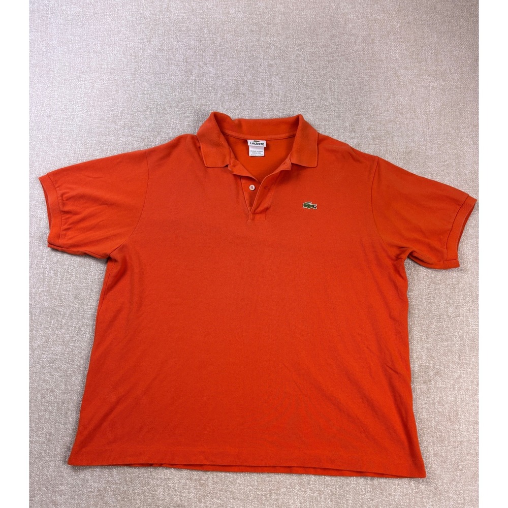 Lacoste Mens Orange Cotton Pique Short Sleeve Polo Shirt Size 7 5191L